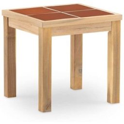 Defora Home Mesa aux jardin 45x45 de madera y ceramica terracota