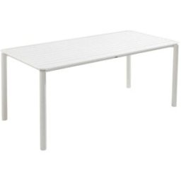 Oviala Mesa de jardín rectangular de aluminio blanco