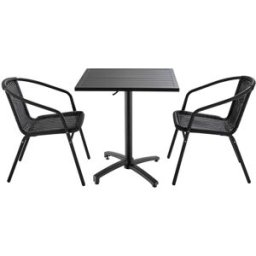 Oviala Juego de muebles de jardín tipo bistro de aluminio de 2 plazas chelsea