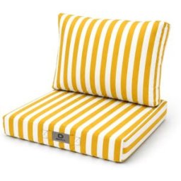 Deco Arts Cojines jardín 50x60 rayas amarillo - premium 270g
