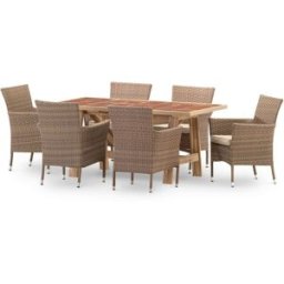 Defora Home Set comedor jardin 6 pl mesa ceramica terracota 168x87