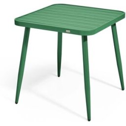 Oviala Mesa de jardín cuadrada de aluminio verde oliva