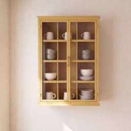 Maisons du Monde Estantería de acero color bronce con 2 puertas de vidrio
