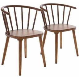 Oviala Conjunto de 2 sillas de madera de olmo marrón