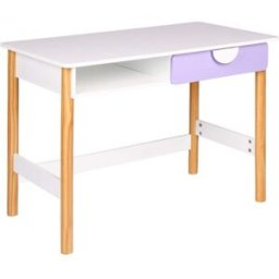 Mobili Rebecca Escritorio infantil en mdf pino blanco violeta 60x80x45