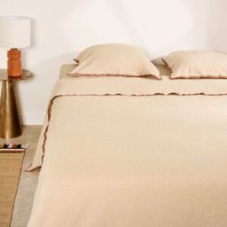 Maisons du Monde Juego de funda nórdica de algodón orgánico beige de 240x220 cm