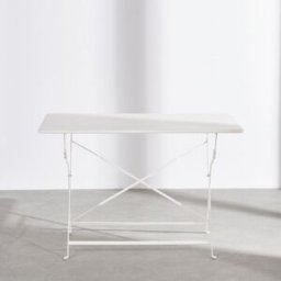Maisons du Monde Mesa plegable de exterior de acero color arcilla de 110 cm