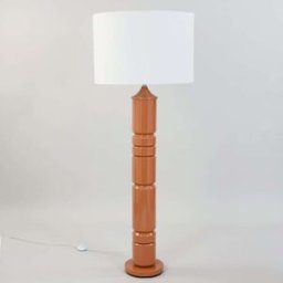 Maisons du Monde Lámpara de pie de acero marrón con pantalla crema de 160 cm
