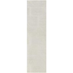 Wecon Home Alfombra de pura lana tejida a mano crema 80x230