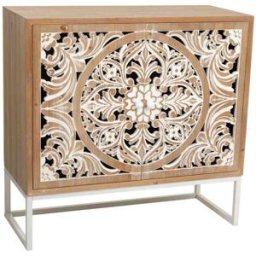 Wanderlust deco Recibidor de madera blanco 85x35x80