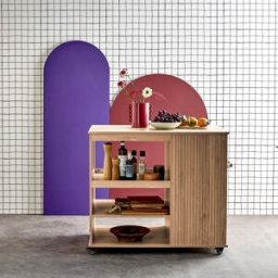 sweeek Carro de cocina con soporte para botellas y 5 estantes, 100cm,
