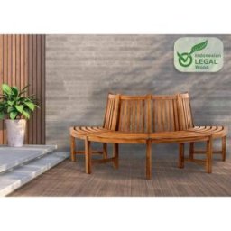 CLP Banco de jardín con reposapiés en madera teca