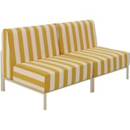 Oviala Conjunto de jardín bajo modular a rayas para 2 personas amarillo