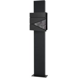 ML-Design Buzón de correo negro / antracita con pedestal 170cm acero inoxidable