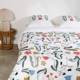 Maisons du Monde Juego de funda nórdica de algodón orgánico floral de 260x240 cm
