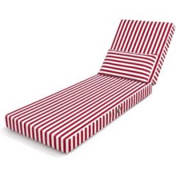 Deco Arts Cojín para tumbona premium con cojín - rayas roja