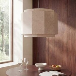 Maisons du Monde Lámpara de techo de poliéster reciclado crema Ø80 cm