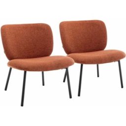 Oviala Conjunto de 2 sillones relax y tejido terracota