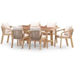 Defora Home Set comedor jardin 6 pl mesa ceramica terracota 168x87