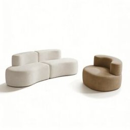 Coco Living Pack lounge sofá y sillón - blanco y arena