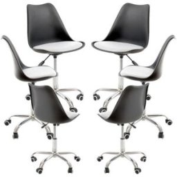 RegalosMiguel Pack 6 Sillas Neo - Negro y Blanco