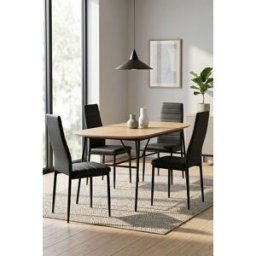 RegalosMiguel Pack 4 Sillas Lauter Polipiel - Negro