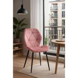 RegalosMiguel Silla Sesel Terciopelo Patas Negras - Rosa