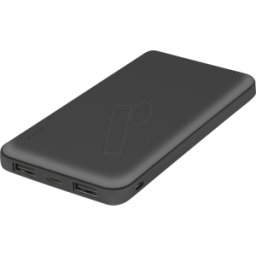 FONTASTIC 262425 - Batería externa, Li-Po, 10000 mAh, USB / USB-C, negro