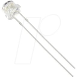 HUIYUAN OPTO-ELECTRONIC 6834W2C-LSB-C - LED de 5 mm, con cable, blanco, 2000 mcd, 120°.