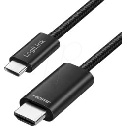 LOGILINK UA0470 - Cable USB 3,0, USB-C > HDMI, 4K 60Hz, negro, 2,0 m.