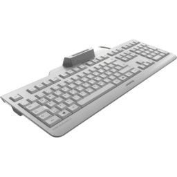 CHERRY JK-A0400DE-0 - Teclado con terminal de tarjeta inteligente, blanco-gris