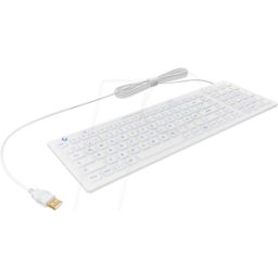 KEYSONIC 60886 - Teclado, USB, higiénico, blanco