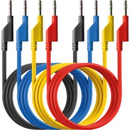 PEAKTECH 7049 - Cables de prueba, 1,0 m, apilables, juego de 4