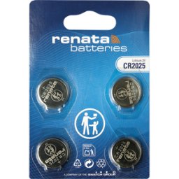 RENATA CR 2025 REN X4 - Celda de litio, 3 V, 165 mAh, 20.0x2.5 mm, paquete de 4 piezas
