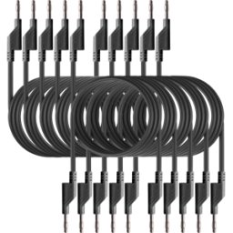 PEAKTECH 7049SW - Plomo de prueba, 1,00 m, negro, apilable