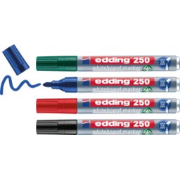 EDDING 250-4S - Marcador de pizarra blanca, 1,5 - 3,0 mm, 4 colores