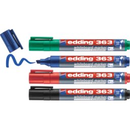 EDDING 363-4S - Marcador de pizarra blanca, 1,0 - 5,0 mm, 4 colores
