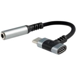 Nanocable Cable Adaptador USB-C A JACK+USB-C/H PD 60W Negro