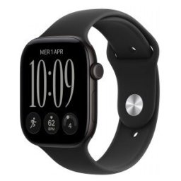 Apple Watch Series 12 (GPS + Cellular) - Caja de aluminio en negro (46 m) - Correa deportiva negra -