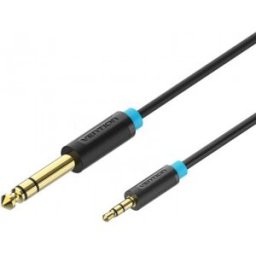Cable Estéreo Vention BABBH - Jack 6.5 Macho - Jack 3.5 Macho - 2m - Negro