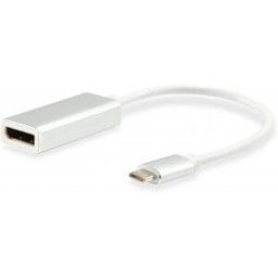 Equip 133458, USB Type C, DisplayPort, Male connector/Female connector, Color blanco, 0,15 m, 4096 x