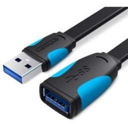 Cable Alargador USB 3.0 Vention VAS-A13-B200 - USB Macho - USB Hembra - 5Gbps - 2m - Negro y Azul