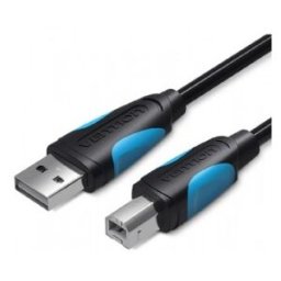Cable USB 2.0 Impresora Vention VAS-A16-B500 - USB Tipo-B Macho - USB Macho - 480Mbps - 5m - Negro