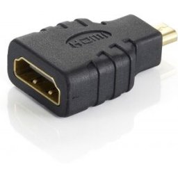 Equip HDMI D / A, microHDMI, HDMI, Macho/hembra, Negro, HDMI D, HDMI A, Oro