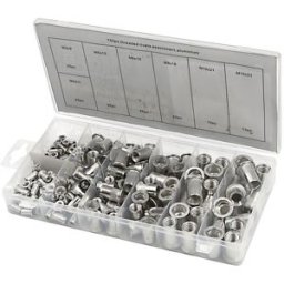 Conjunto de tuercas remachadas de aluminio HBM de 150 piezas