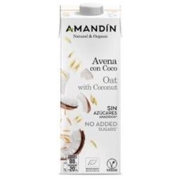 Amandin bebida vegetal de avena con coco 1lt 6uds bio