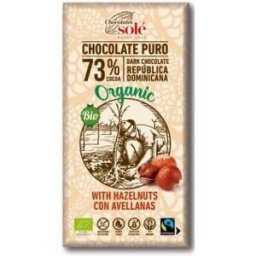 Chocolates sole chocolate negro 73% con avellanas 150g eco sg vega