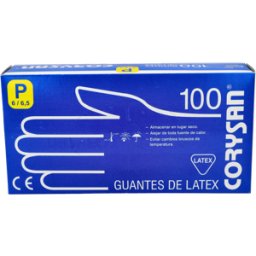 Corysan corysan guantes latex blanco s/polvo t/p 100 un