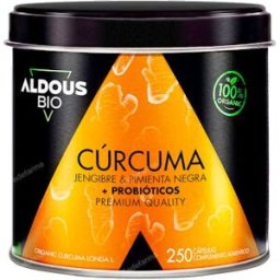 Aldous bio curcuma eco con jengibre, pimienta negra y probioticos bio 2