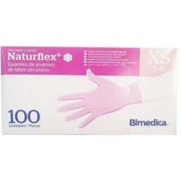 Bimedica naturflex guantes latex blanco s/polvo t/xs 100 un r 121300